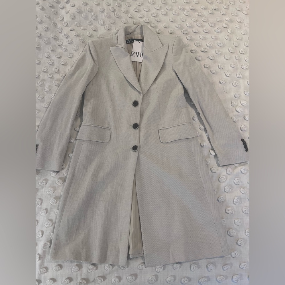 Zara Light Gray Women's Blazer Coat